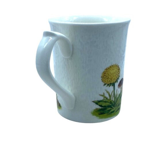 Vtg Otagiri Japan Mushrooms Cottagecore Rabbit Tree Trunk Mug Cup Ivory Stone - Picture 3 of 8